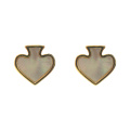 Mother Of Pearl Shell Heart Stud Earrings